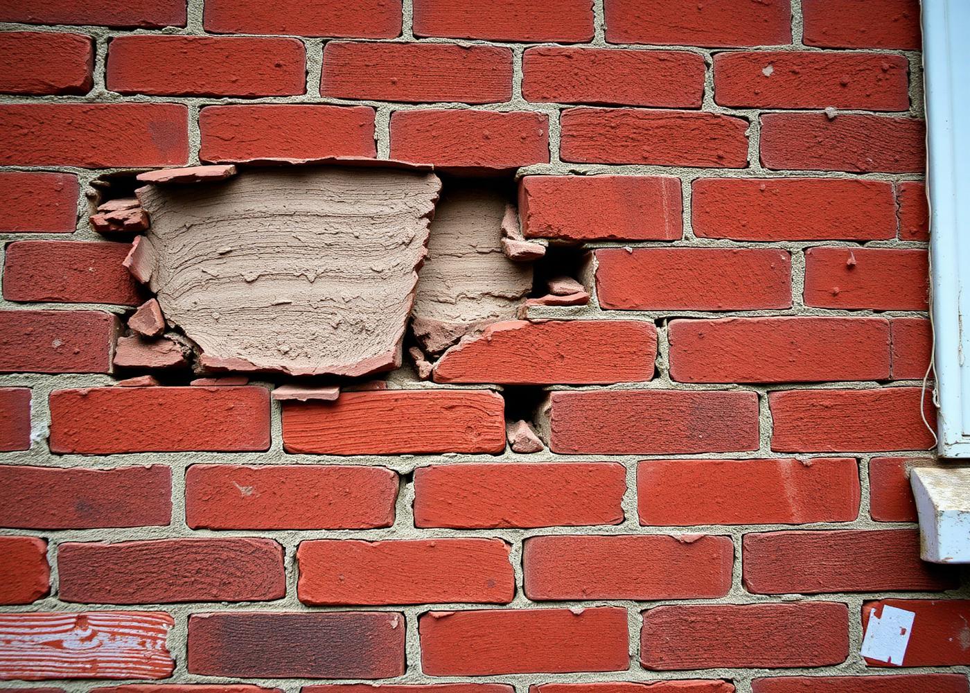 Brick wall restoration — before